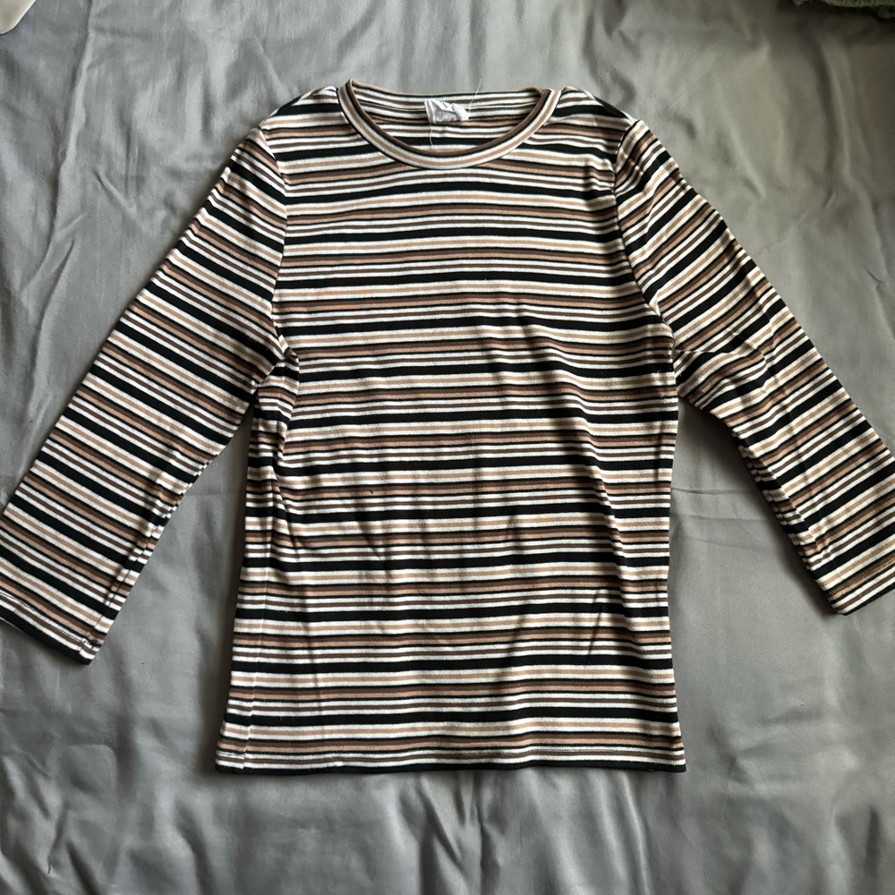 Cotton on half long sleeve striped t shirt